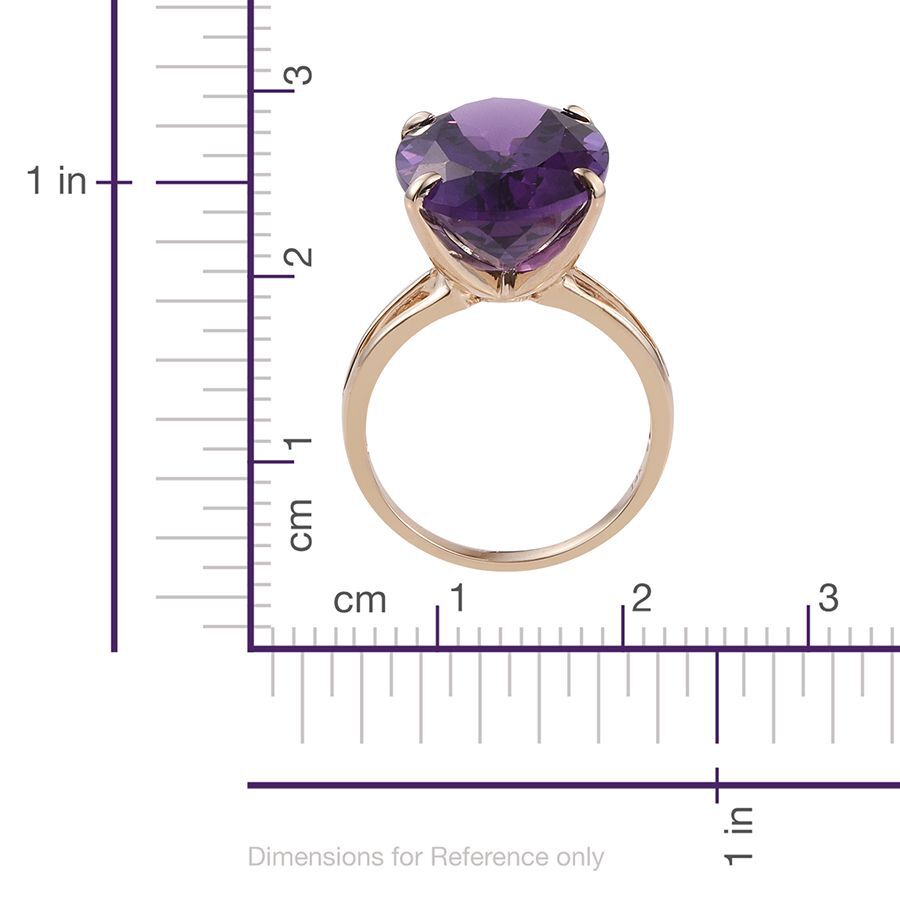 14K Y Gold AAA Zambian Amethyst (Ovl) Ring 18.000 Ct.