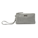 ASSOTS LONDON Karen Suede Sparkle Leather Purse - Grey and Silver
