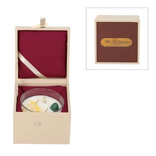 The 5th Season Candle Cups with Crystal and Wooden Box - Green