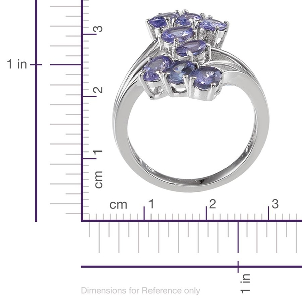 Tanzanite (Ovl) Crossover Ring in Platinum Overlay Sterling Silver 2.750 Ct.