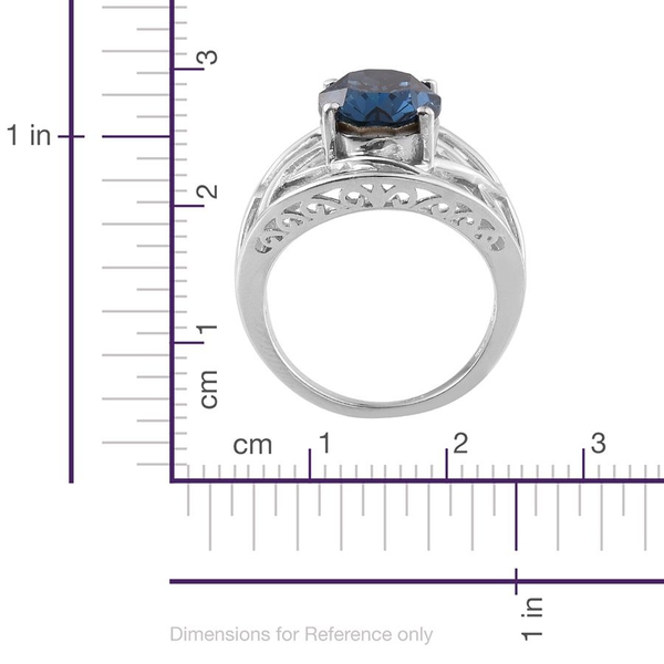 - Montana Crystal (Ovl) Solitaire Ring in Platinum Overlay Sterling Silver 5.250 Ct.