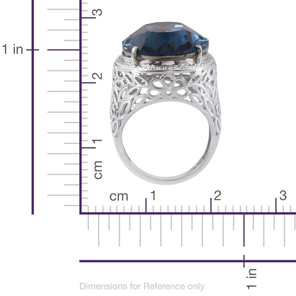 - Montana Crystal (Ovl) Ring in ION Plated Platinum Bond