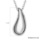 LUCYQ Texture Drop Collection - Polish Texture Rhodium Overlay Sterling Silver Pendant with Chain (Size -16/18/20)