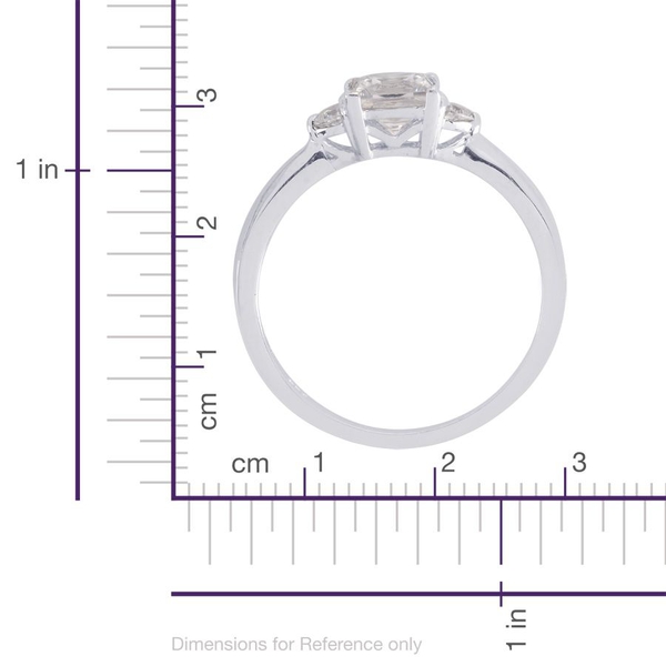 Lustro Stella - Platinum Overlay Sterling Silver (Sqr) Ring Made with Finest CZ  1.480 Ct.