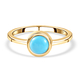 Arizona Sleeping Beauty Turquoise Solitaire Ring in 14K Gold Overlay Sterling Silver