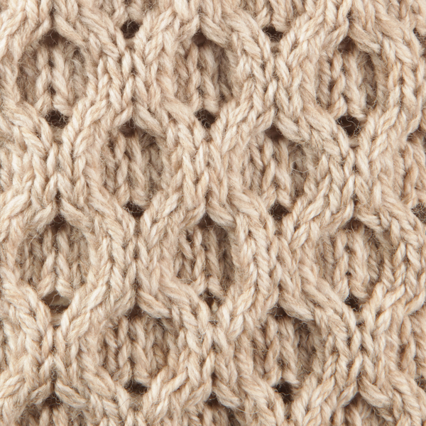 Carraig Donn 100% Merino Wool Knitted Infinity Celtic Scarf (160x40 Cm) - Beige