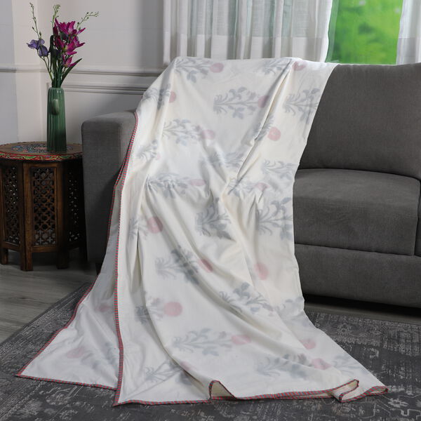 Reversible Hand Block Printed Cotton Muslin Dohar Summer Blanket Red