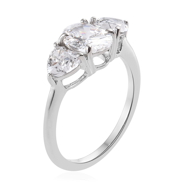 Lustro Stella - 9K White Gold (Ovl 8x6 mm) Ring Made with Finest CZ
