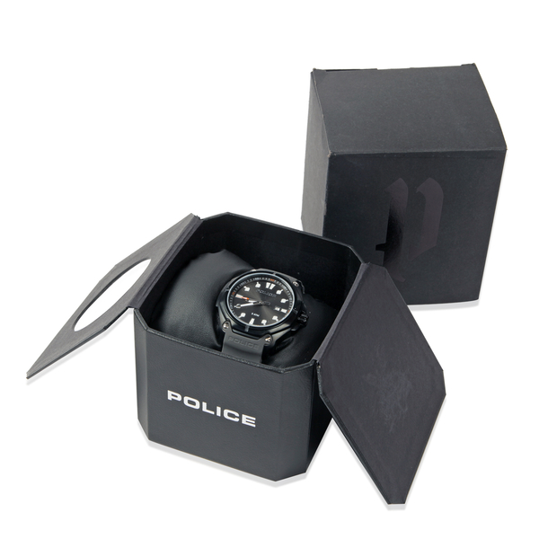 POLICE Gun Dial Watch with Protector Gray  Strap