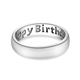 Platinum Overlay Sterling Silver Happy Birthday Engraved Band Ring