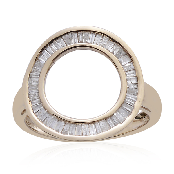 9K Y Gold SGL Certified Diamond (Bgt) (I3/ G-H) Circle of Life Ring 0.500 Ct.