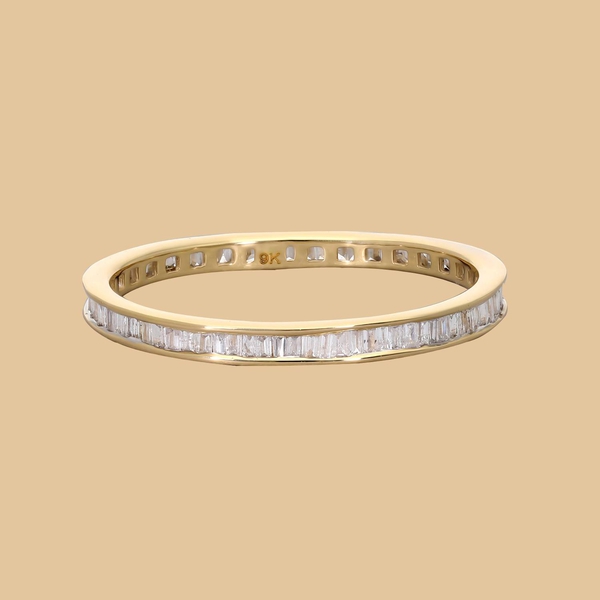 9K Yellow Gold SGL Certified Diamond (I1-I2/G-H) Ring 0.50 Ct.