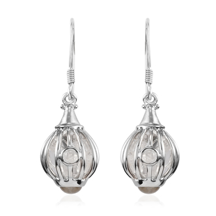 Sajen Silver Gem Healing Collection - Austrian Crystal Hook Earrings in Rhodium Overlay Sterling Silver 9.92 Ct.