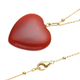 Carnelian Heart Pendant with Chain (Size 20) in Yellow Gold Overlay Sterling Silver