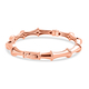 Sundays Child Rose Gold Overlay Sterling Silver Bamboo Inspired Bangle (Size 7.5), Silver Wt. 19.00 Gms