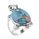 Santa Fe Collection - Multi Gemstones Turtle Ring in Sterling Silver 6.000 Ct.