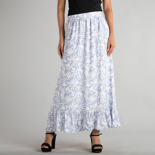 TAMSY Viscose Skirt - White & Blue