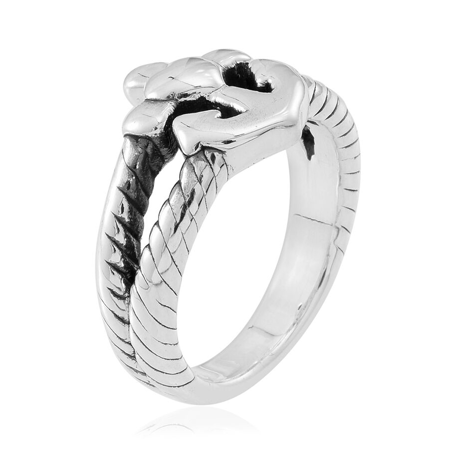 Statement Collection Sterling Silver Anchor Ring, Silver wt 4.48 Gms.
