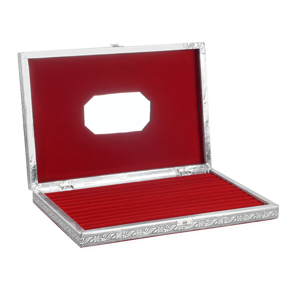 Handcrafted Great Wall of China Embossed Ring Box with Red Velvet and Mirror Inside (Size 37X24X5 Cm)