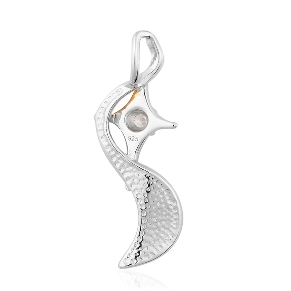 Lustro Stella Platinum and Yellow Gold Overlay Sterling Silver Pendant Made with Finest CZ
