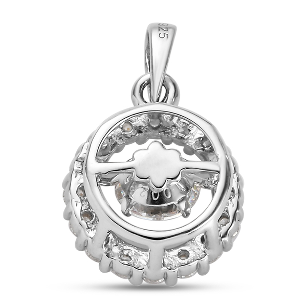 Lustro Stella Platinum Overlay Sterling Silver Pendant Made with Finest CZ 2.49 Ct.