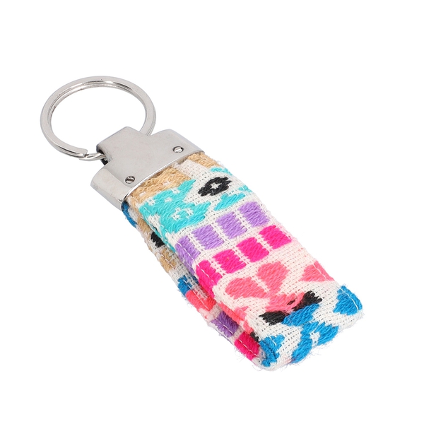 Jacquard Knitted Fabric Cover Diary (21x15cm) with Matching Keychain and Bookmark - Multi Colour
