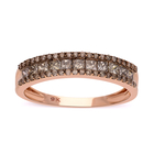 9K Rose Gold SGL Certified Natural Champagne Diamond (I3) Band Ring (Size S) 1.00 Ct.