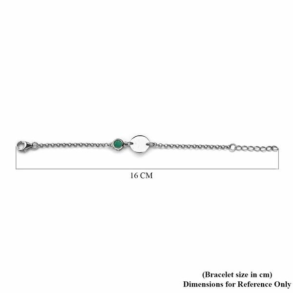 Kagem Zambian Emerald Bracelet (Size 4.5 With 1 Inch Extender ) in Platinum Overlay Sterling Silver