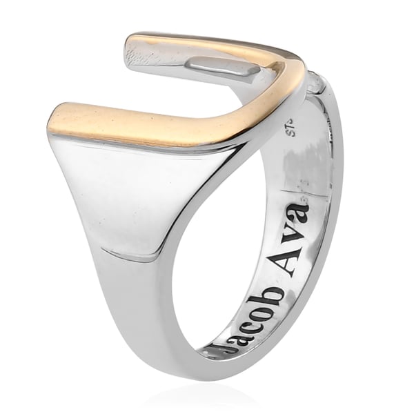 Personalised Engravable initial U Ring