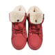 Womens Flat Faux Fur Lined Grip Sole Winter Ankle Boots (Size 4) - Red
