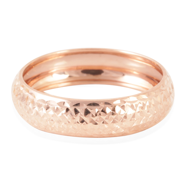 Royal Bali Collection 9K Rose Gold Diamond Cut Band Ring