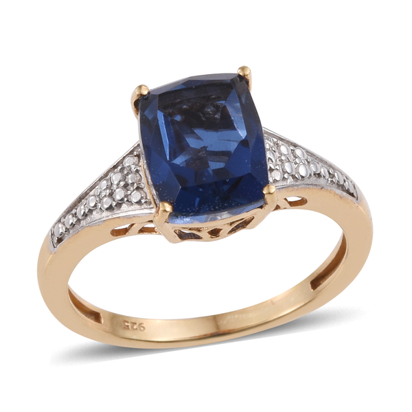 Ceylon Colour Quartz (Cush) Solitaire Ring in 14K Gold Overlay Sterling Silver 3.750 Ct.
