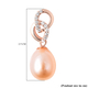 Peach Freshwater Pearl and Simulated Diamond Pendant in Rose Gold Overlay Sterling Silver