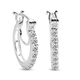 Simulated Diamond Hoop Earrings (with Clasp) in Sterling Silver