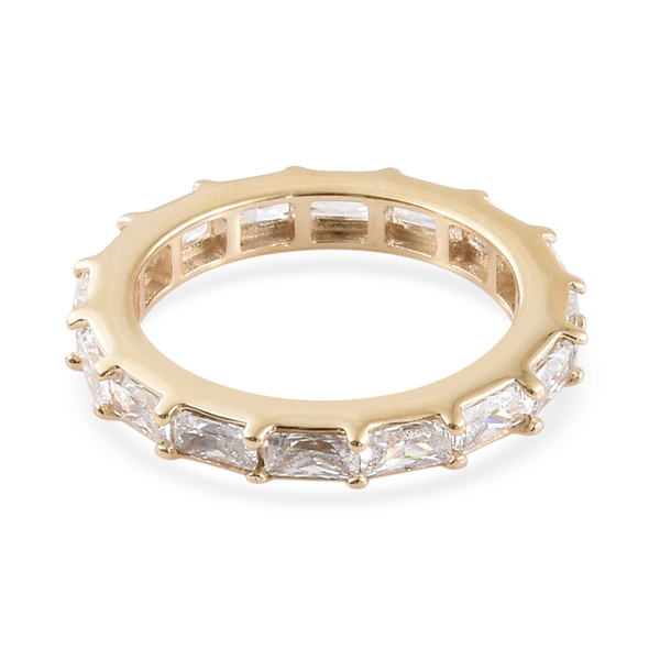 Lustro Stella - 9K Yellow Gold (Bgt) Full Eternity Band Ring Made with Finest CZ