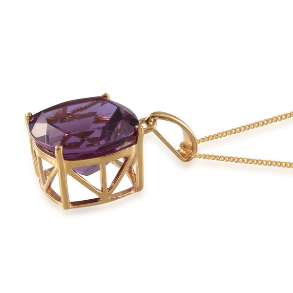 Lavender Alexite (Cush) Solitaire Pendant With Chain in 14K Gold Overlay Sterling Silver 30.000 Ct.