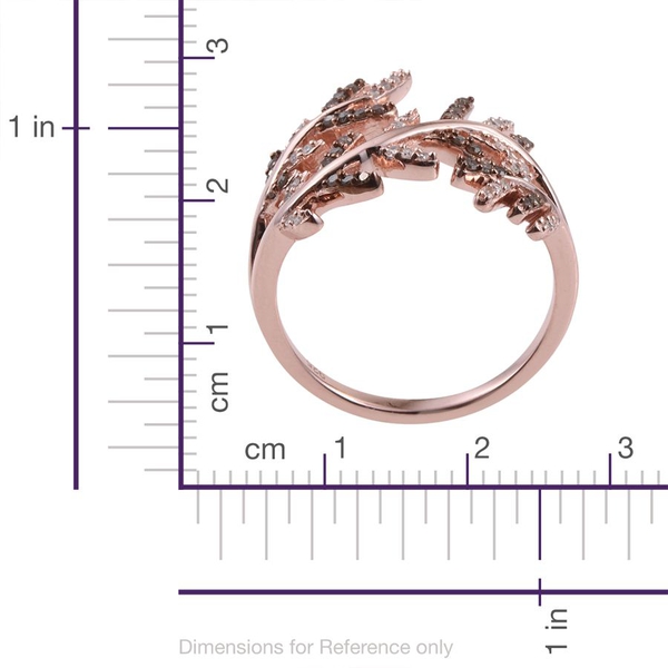 Diamond (Rnd), Natural Champagne Diamond Ring in Rose Gold Overlay Sterling Silver 0.250 Ct.
