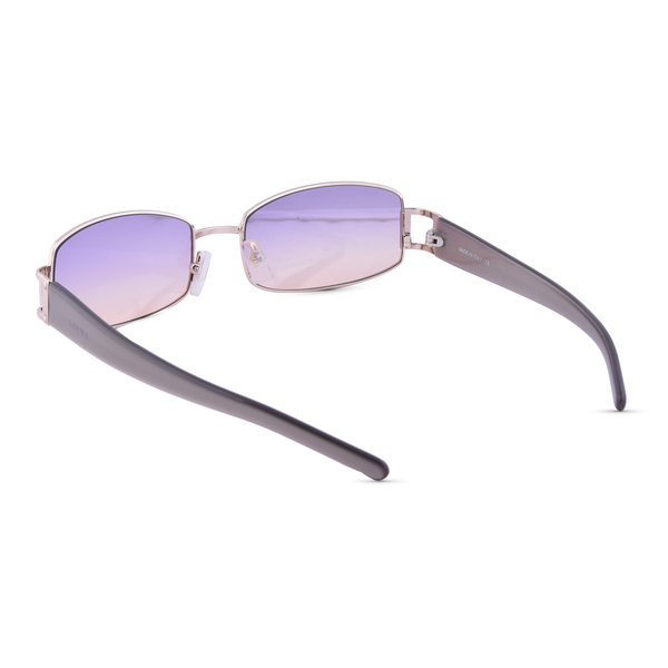 LOEWE Ladies Gold Rectangular Sunglasses with Purple Lenses
