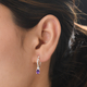 Amethyst Dangling Earrings (with Clasp) in Sterling Silver