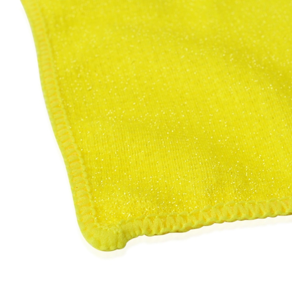 Set of 20 - Yellow Colour Double Sided, Multifunctional Microfibre Towel (Size 24x24 Cm)