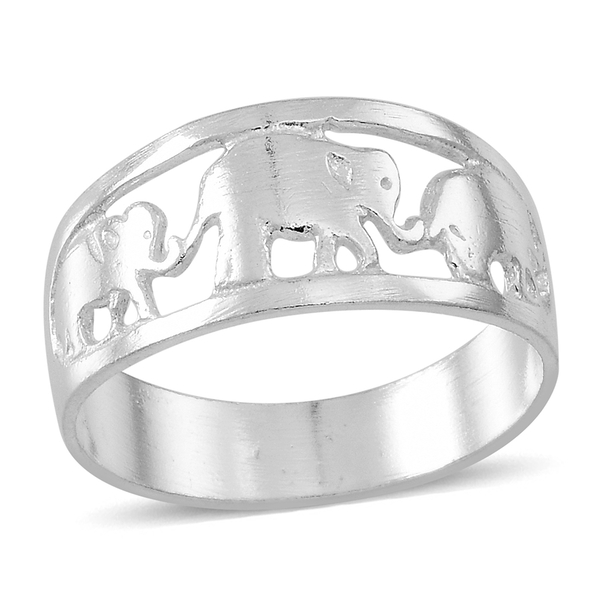 Thai Sterling Silver Elephant Band Ring, Silver wt 3.54 Gms.