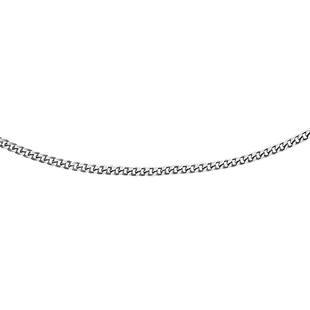 RHAPSODY 950 Platinum Curb Chain (Size 18),with Spring Ring Clasp