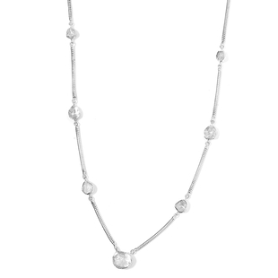 Polki Diamond Snake Station Necklace (Size 18 with 2 inch Extender) in Sterling Silver 2.00 Ct, Silv