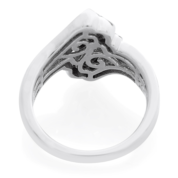 Designer Inspired - Diamond (Bgt) Ring in Platinum Overlay Sterling Silver 0.500 Ct..