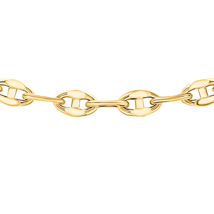 Italian Made- 9K Yellow Gold Mariner Link Necklace (Size - 24) with Lobster Clasp