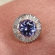 One Time Deal- 9K Yellow Gold Tanzanite (Rnd) and White Diamond Pendant 1.05 Ct.