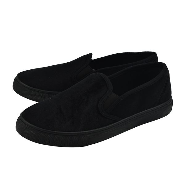 Velvet Slip-on Loafers - Black