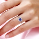 Tanzanite and Natural Cambodian Zircon Ring in Platinum Overlay Sterling Silver