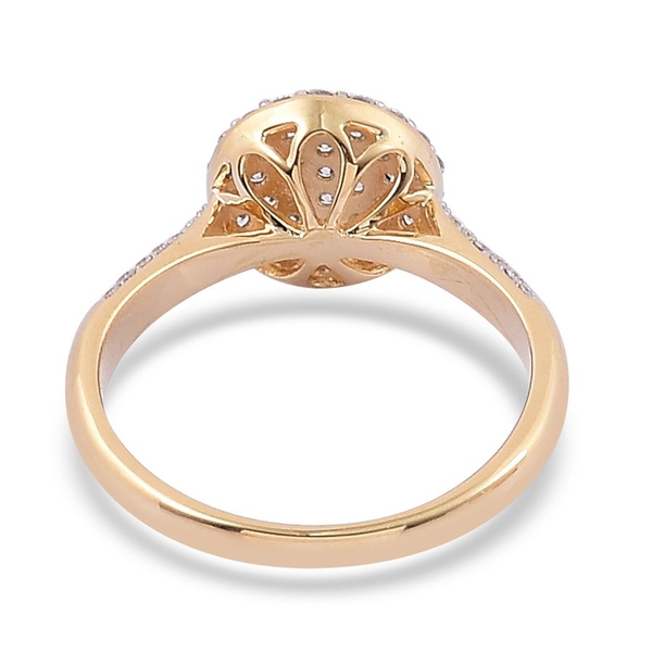 ILIANA 18K Yellow Gold 0.50 Carat Diamond Cluster Engagement Ring IGI Certified SI G-H.