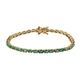 Kagem Zambian Emerald Bracelet (Size - 7.5) in 14K Gold Overlay Sterling Silver 7.33 Ct, Silver Wt. 